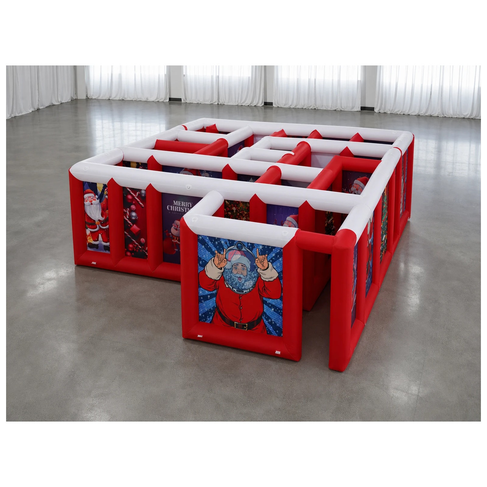 Party Games For Adults And Kids - Large Red White Flat Roof Inflatable