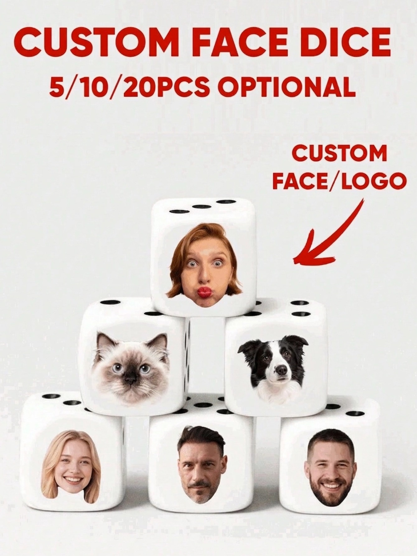 Custom Face Dice Personalized  - Party Games For Christmas review and price